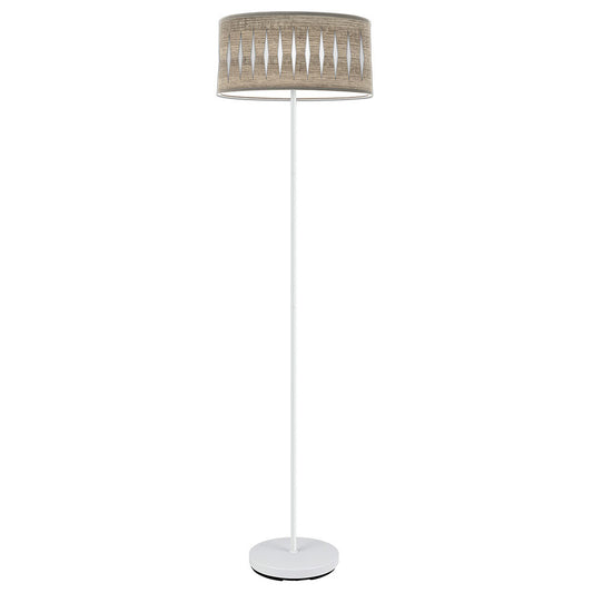 Lámpara de pie Piron Fabrilamp / Abrila moderna blanco y madera, referencia 177241083