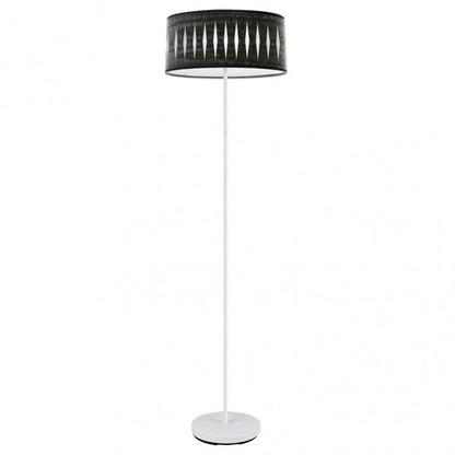 Pie de salón Piron Blanco/Madera Negra de Fabrilamp, diseño moderno y elegante para tu hogar. Disponible en luzguru.com