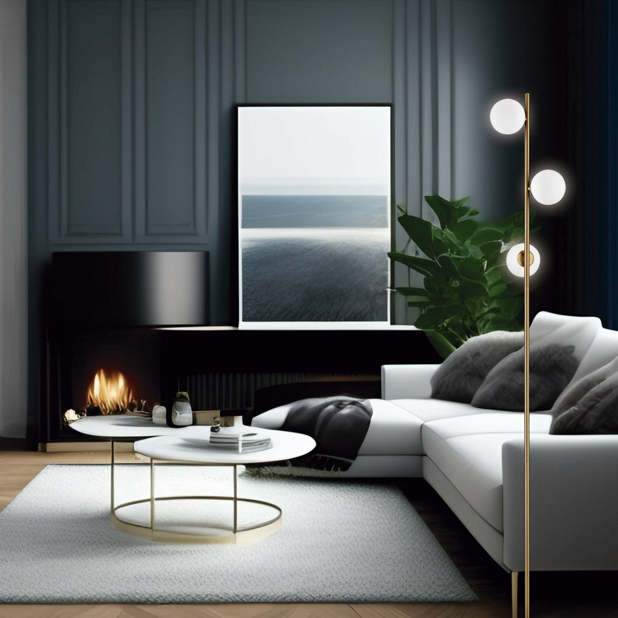 Medidas pie salón River Latón/Opal AJP/Alemar Ref. 11383 - luzguru.com
