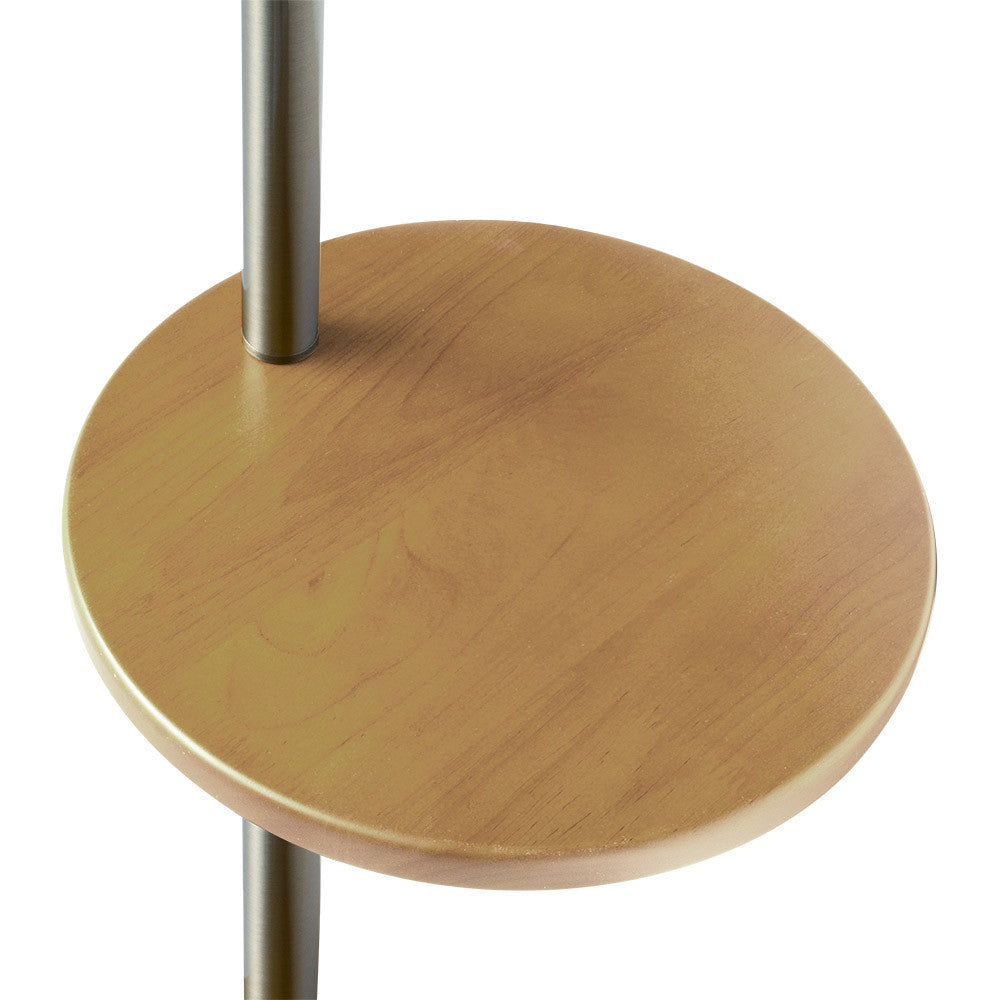 Pie de salón SEDA fabricado en metal y madera color níquel y haya