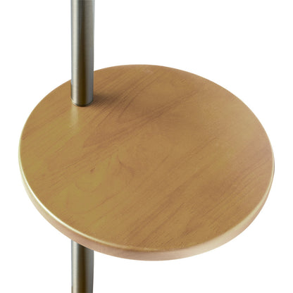 Pie de salón SEDA fabricado en metal y madera color níquel y haya