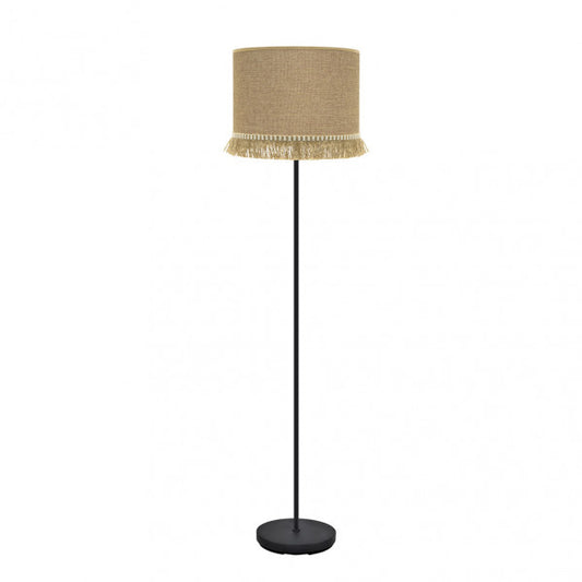 Lámpara de Pie Sibila 163 cm Pantalla Yute Negro y Arena Fabrilamp - vista principal | Fabrilamp / Abrila