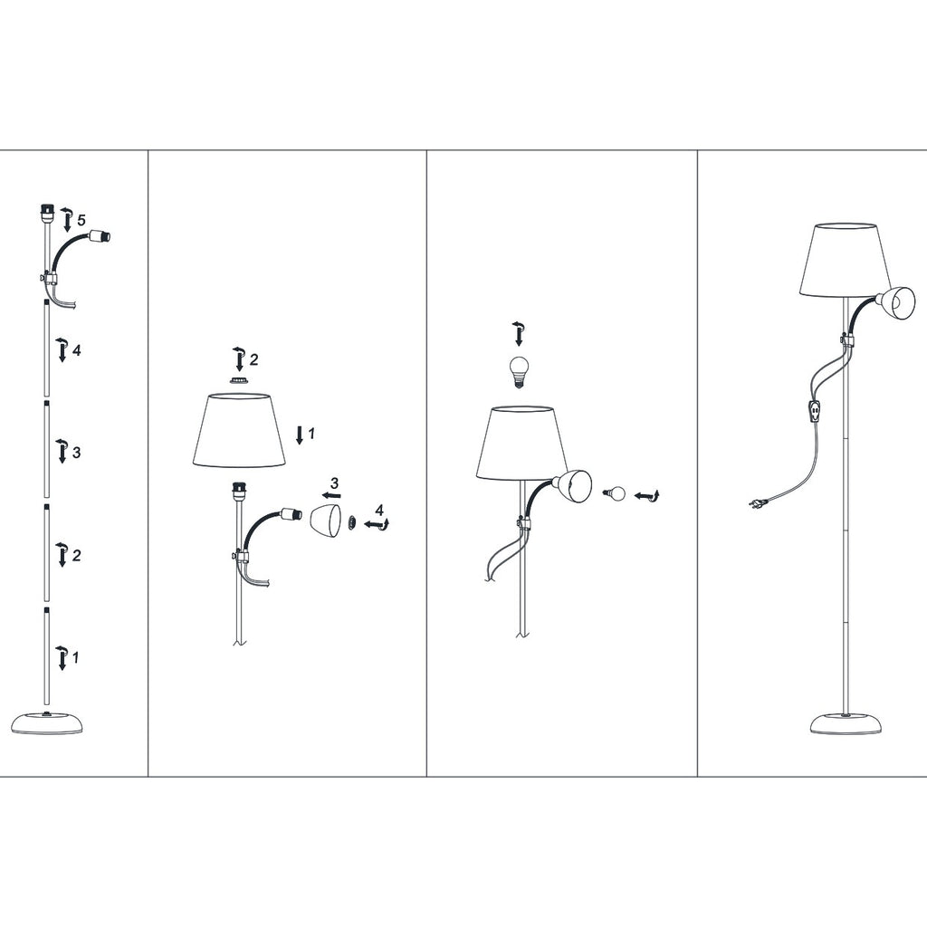 Pie de salón Sisto Negro AJP/Alemar (Ref. 11621): Dimensiones detalladas. Iluminación elegante y funcional para tu salón.  Compra ahora en LuzGuru.
