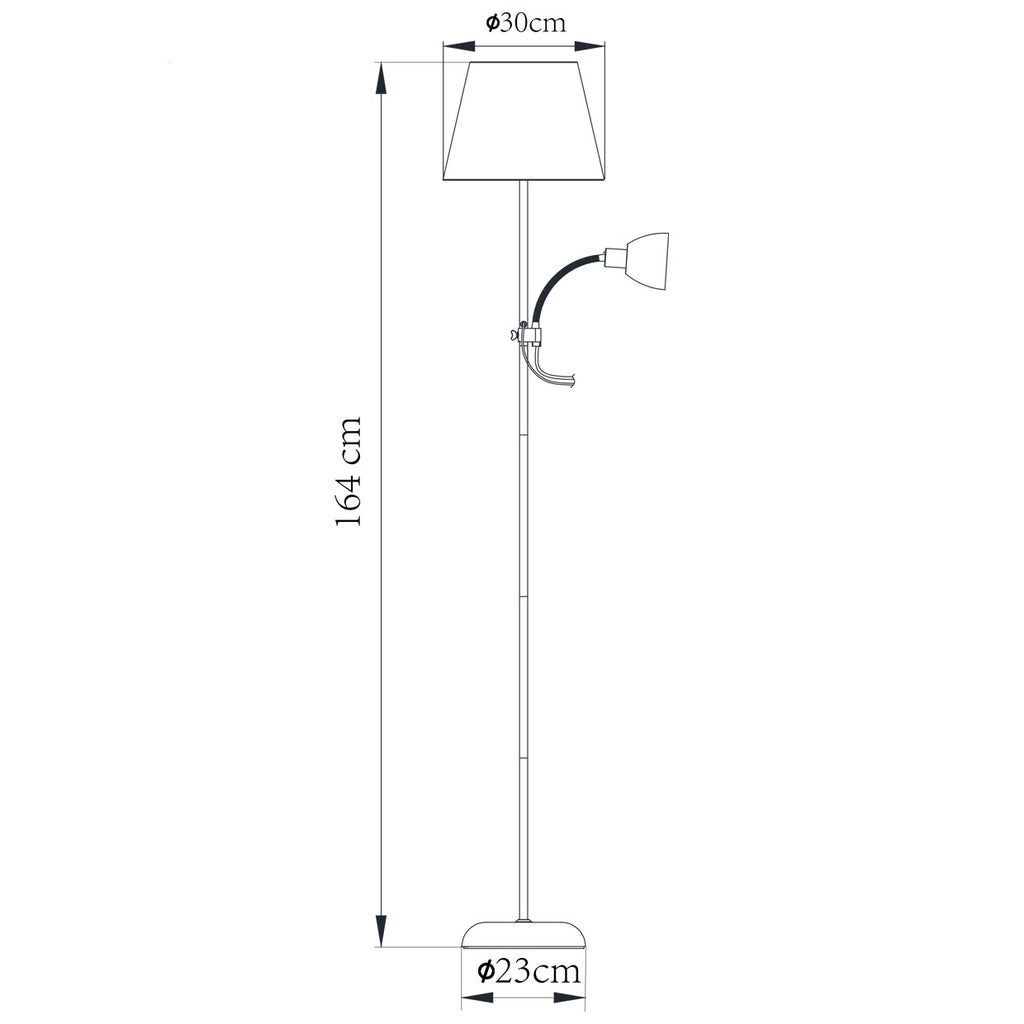 Medidas Pie Salón Sisto Plata AJP/Alemar Ref. 11622 - LuzGuru.com
