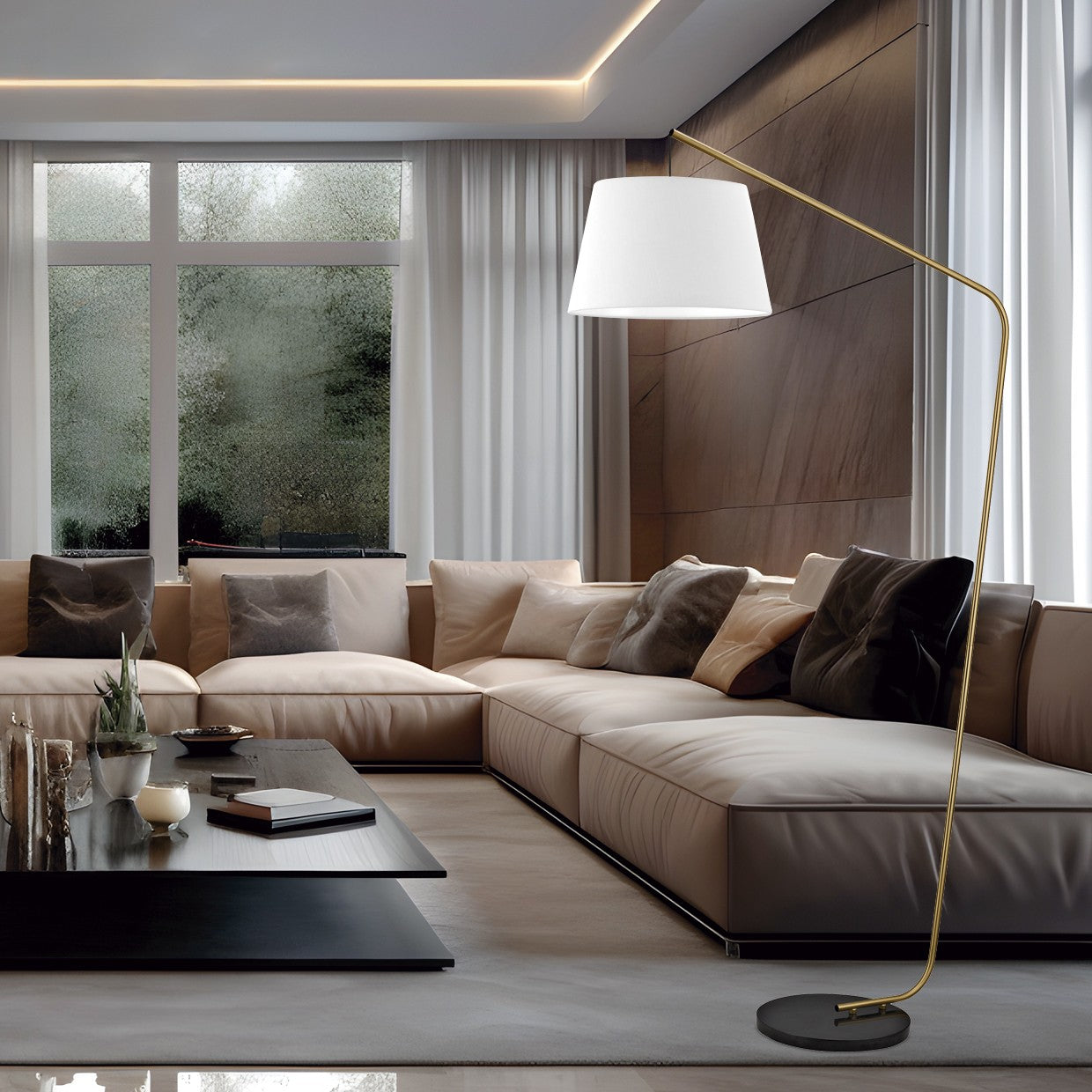 Medidas Pie Salón Talbot Latón/Blanco AJP Alemar Ref. 11609 - LuzGuru
