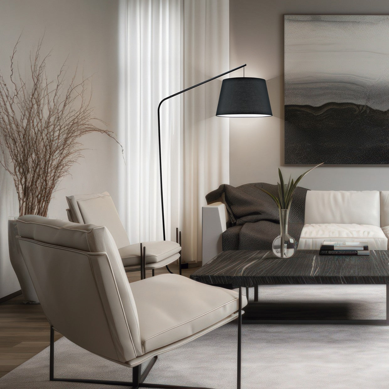 Medidas Pie Salón Talbot Negro AJP/Alemar Ref. 11330 - LuzGuru.com
