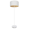 Pie de Salón Tania de Fabrilamp/Abrila, lámpara de pie E27 en blanco y madera clara