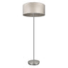 Pie de salón Tania de Fabrilamp/Abrila con estructura níquel y pantalla madera gris, SKU 188341083