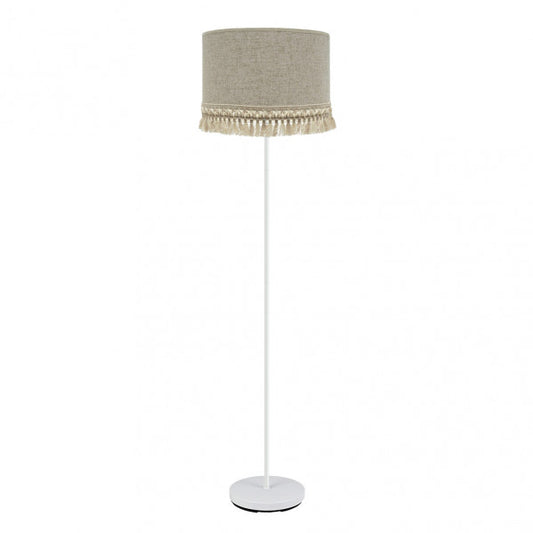 Pie de Salón Vera 163 cm Blanco y Beis con Pantalla de Lino Fabrilamp - vista principal | Fabrilamp / Abrila