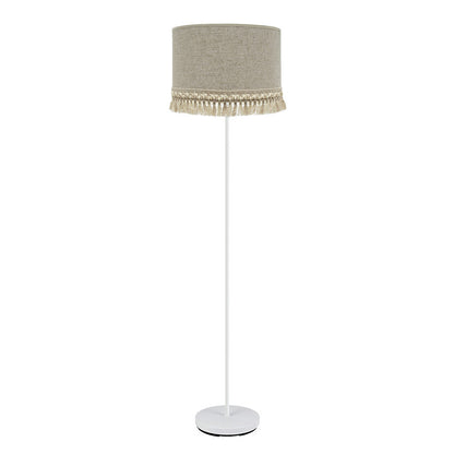 Pie de Salón Vera Blanco/Beis Fabrilamp - Lámpara de pie moderna para salón y dormitorio