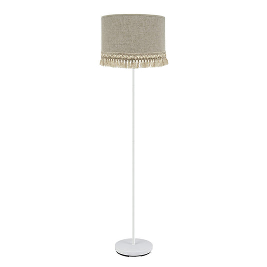 Pie de Salón Vera Blanco/Beis Fabrilamp - Lámpara de pie moderna para salón y dormitorio
