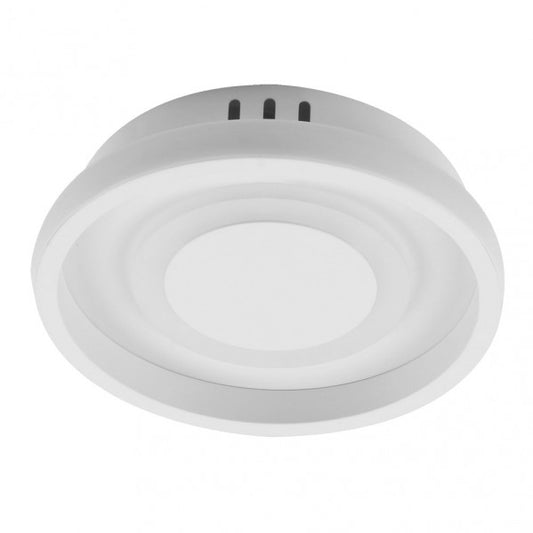 Plafón LED Elma Blanco 20W, vista frontal, diseño moderno y elegante de Fabrilamp.