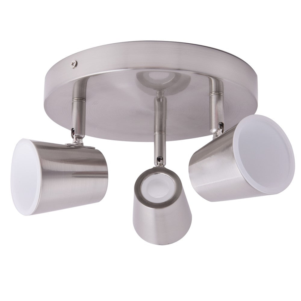 Plafón LED 3 Focos Níquel CristalRecord ICE 25-613-01-002