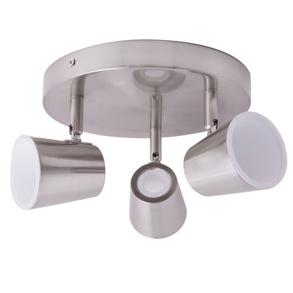 Plafón LED 3 Focos Níquel CristalRecord ICE 25-613-01-002