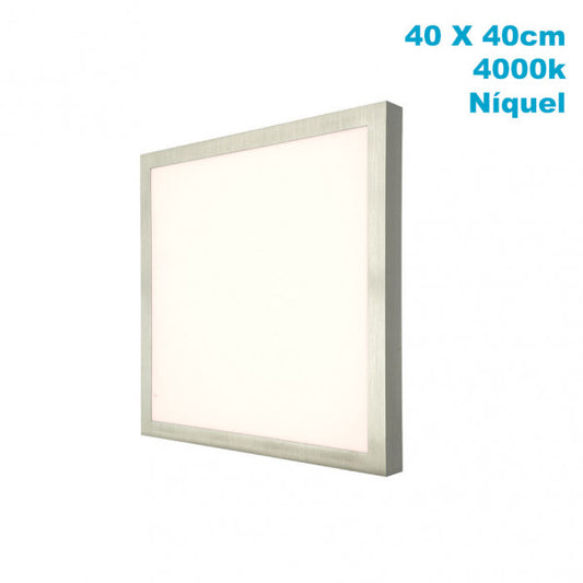 Panel LED Plano Níquel 36W 4000K de Fabrilamp, vista frontal