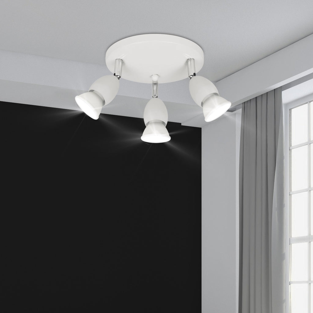 Medidas Plafón 3 Luces Bala Blanco AJP/Alemar Ref. 10426 - Iluminación moderna articulada. LuzGuru.
