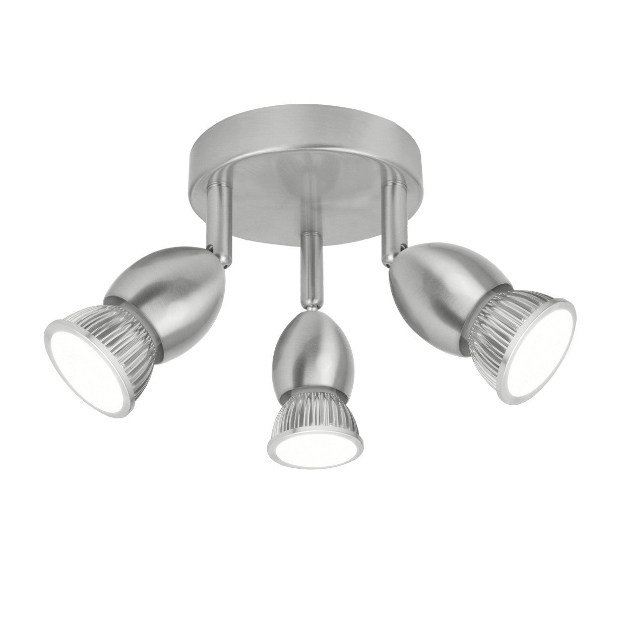 Plafón 3L Bala Níquel Satinado 3 x 40W GU-10 - AJP / Alemar - 10424 - luzguru.com