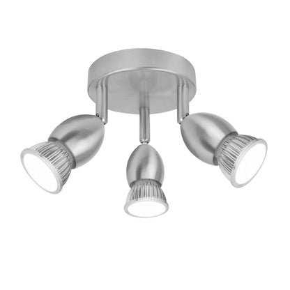 Plafón 3L Bala Níquel Satinado 3 x 40W GU-10 - AJP / Alemar - 10424 - luzguru.com