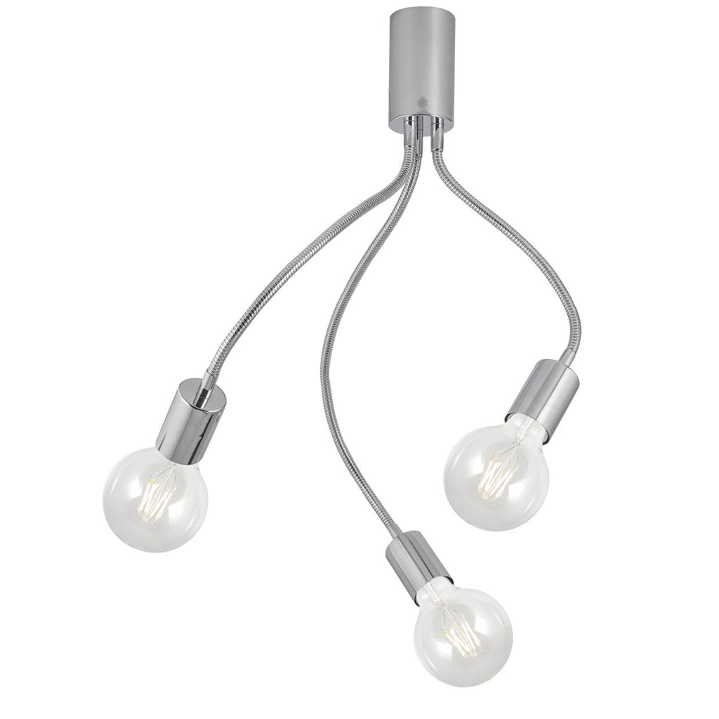 Plafón Melisa Cromo AJP/Alemar (Ref. 60029): Medidas detalladas.  Elegante diseño moderno, 3 luces E-27 60W. Iluminación eficiente para tu hogar.  Luzguru.com
