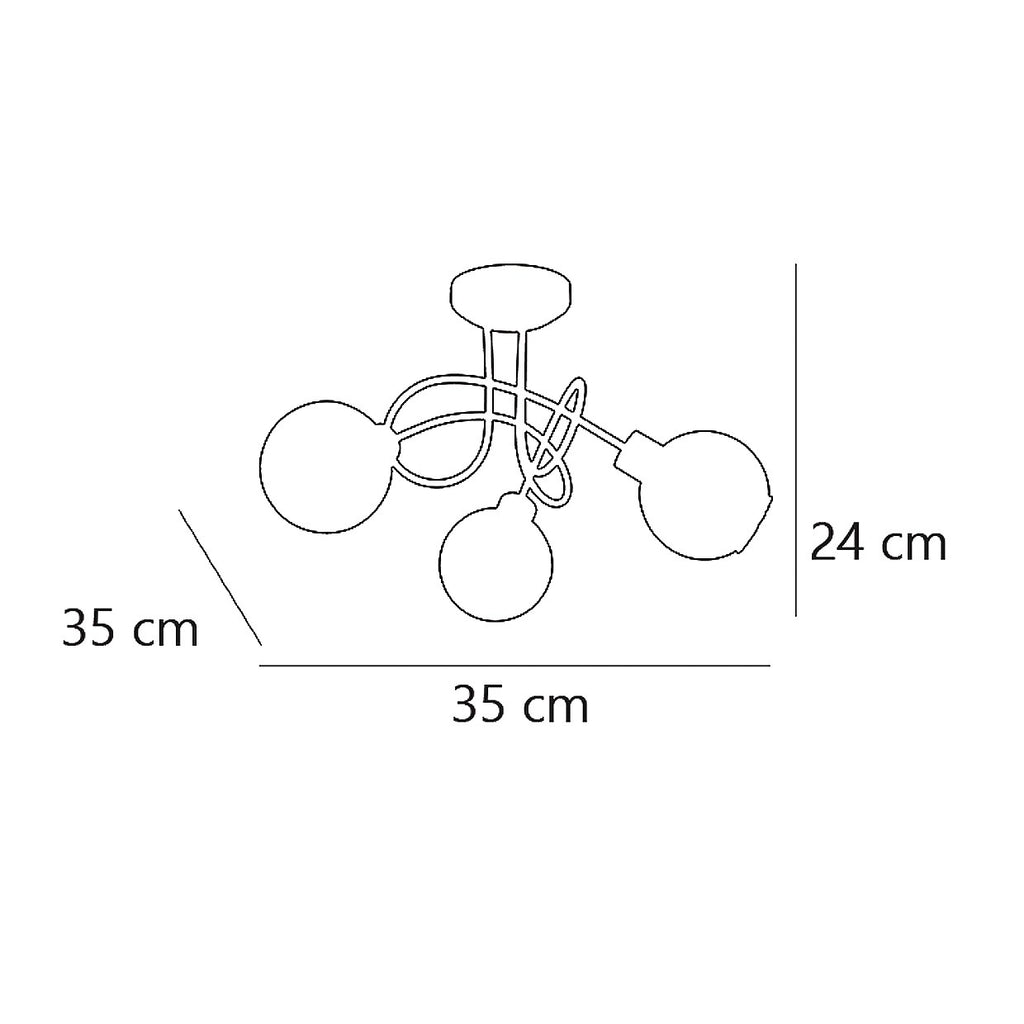Medidas Plafón ROLO Cromado AJP/Alemar (Ref. 10531): Iluminación elegante y moderna para tu hogar.  Envío rápido desde LuzGuru.com
