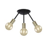 AJP / Alemar Plafón Tripoli 3 luces Negro-Cuero - 60221 - luzguru.com