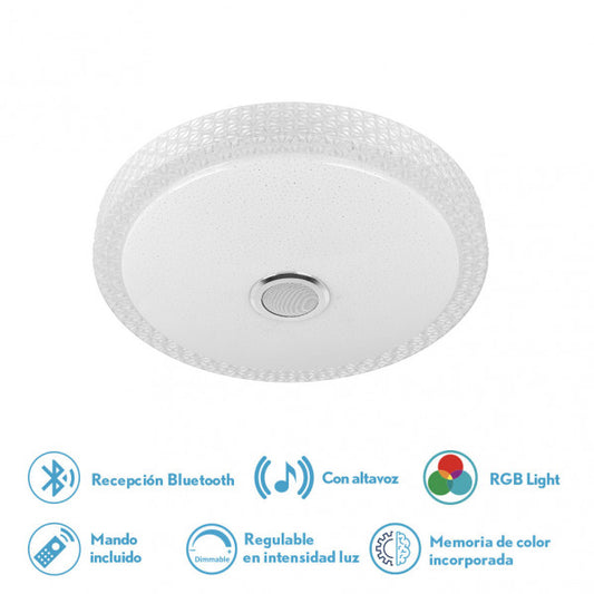 Plafón LED Zaid 48W RGB Blanco/Transparente - Vista frontal