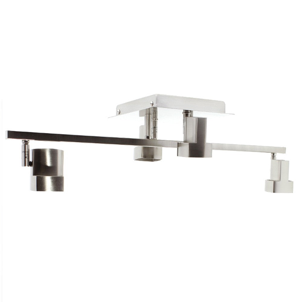Plafón LED 4 Luces CristalRecord Níquel Satinado, Ref. 012-2150-4-053