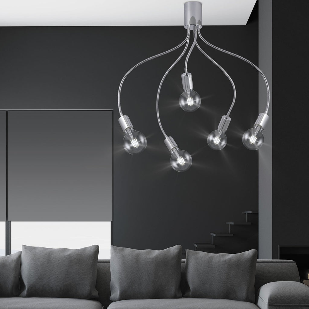 Medidas Plafón Melisa Cromado AJP/Alemar Ref. 60030 - 5x60W E-27. Iluminación elegante para tu hogar.
