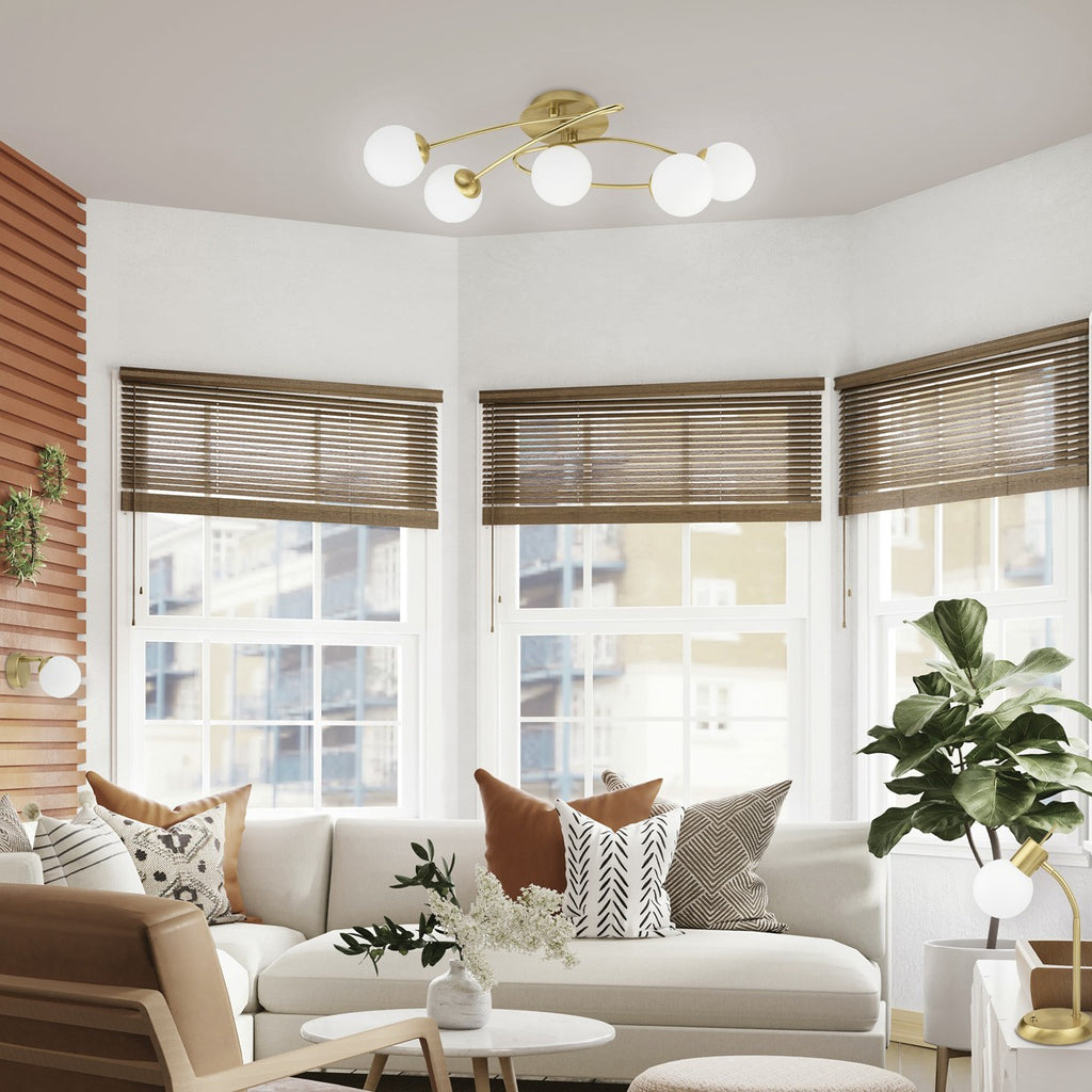 Medidas Plafón MIGOS 5 Luces Latón - Ref. 11583 - AJP/Alemar - LuzGuru
