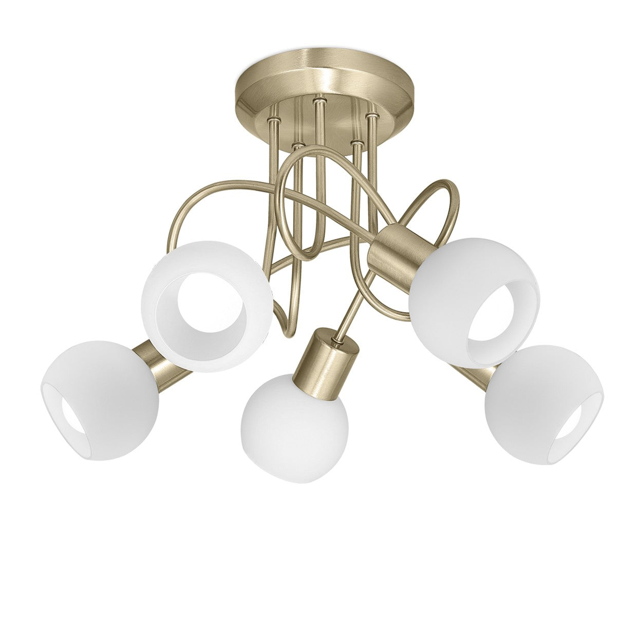 AJP / Alemar Plafón 5 Luces Opal Cuero 10530 - luzguru.com