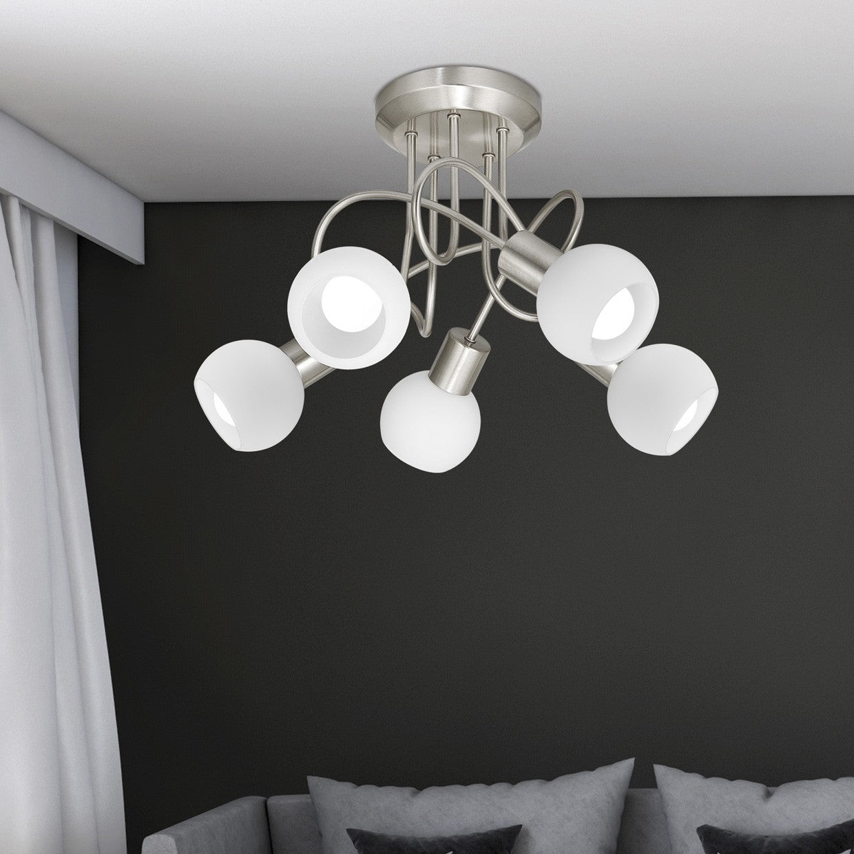 Medidas Plafón 5 Luces Opal AJP/Alemar Ref. 10529 - LuzGuru
