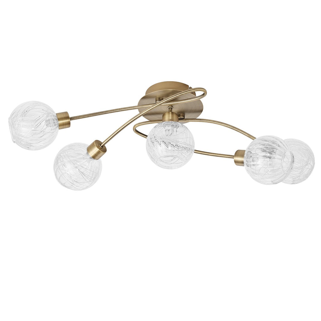 Plafón 5 Luces ROLO Cuero AJP / Alemar - Modelo 10295 - luzguru.com