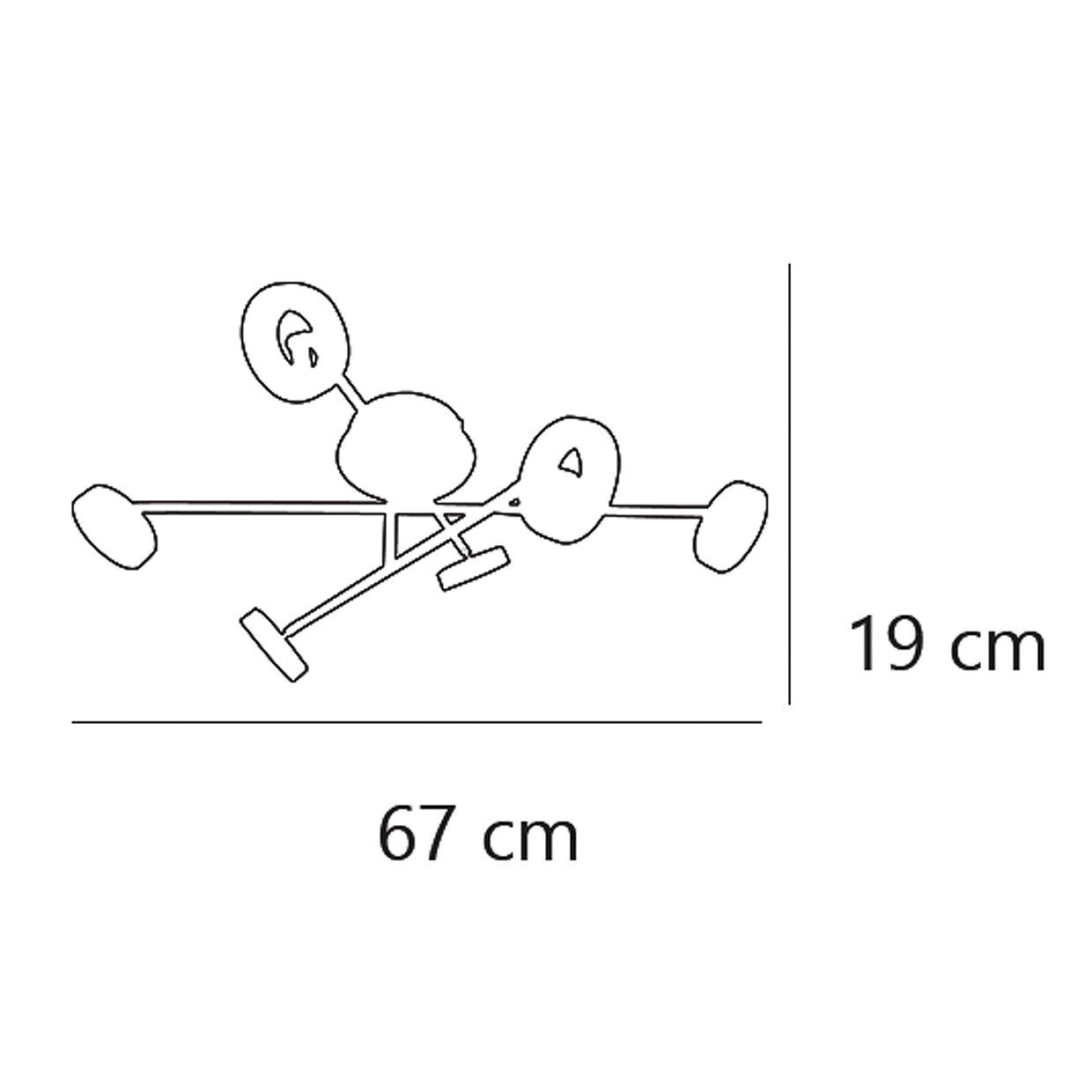 Plafón LED Natal AJP/Alemar 10508: Medidas del elegante plafon LED cromado de 6x5W, 2400 lúmenes y luz cálida (3000k). Iluminación moderna y eficiente para tu hogar.
