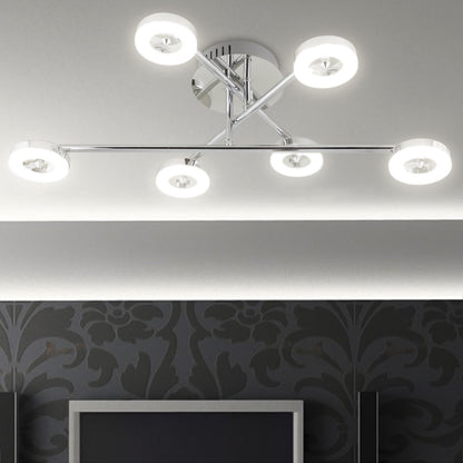 Medidas Plafón LED Natal Cromado AJP/Alemar Ref. 10508 - 6x5W, 2400lm, 3000k - luzguru.com
