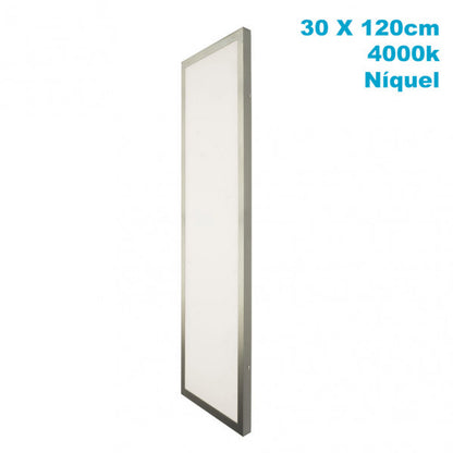 Panel LED de superficie Plano en Níquel, 72W, 4000K, 6120 lúmenes. Fabrilamp.