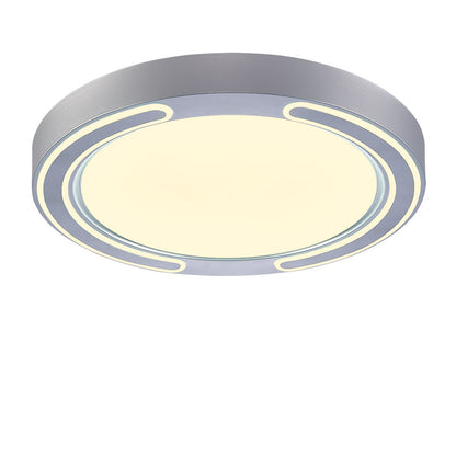 Plafón Asher fabricado en Metal color Plata, con difusor de Policarbonato