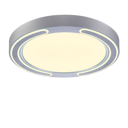 Plafón Asher fabricado en Metal color Plata, con difusor de Policarbonato