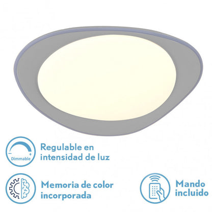 Plafón Daire Gris 72W LED - Iluminación suave y difusa en una habitación.