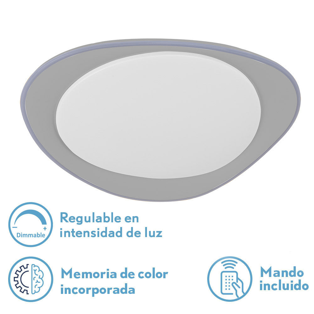 Plafón LED DAIRE Gris Regulable Fabrilamp / Abrila 159685028