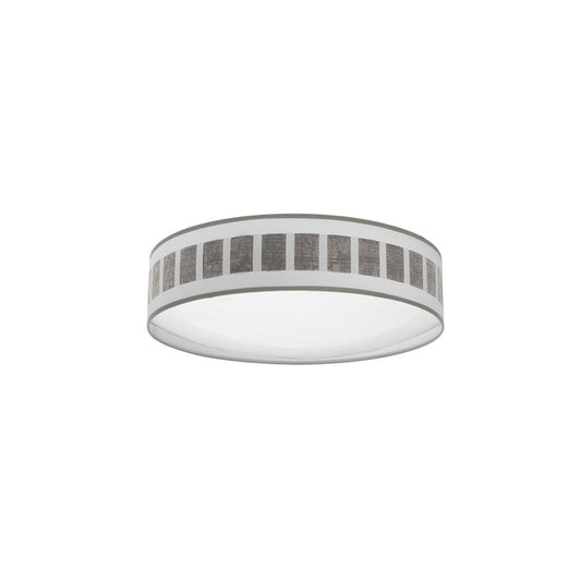 Plafón IVANNA 72W LED Fabrilamp, pantalla cilíndrica blanco/madera gris, SKU 188485083