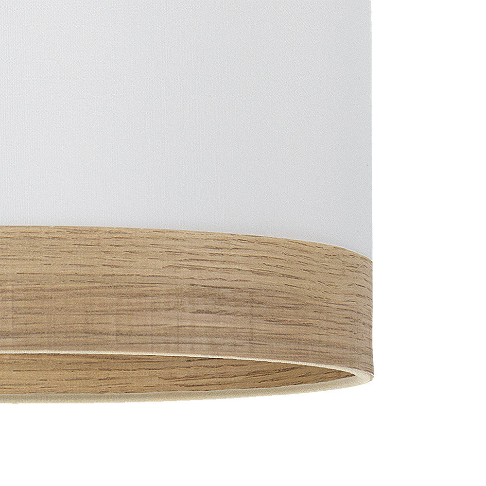 Plafón Olga fabricado en policarbonato color blanco y madera clara