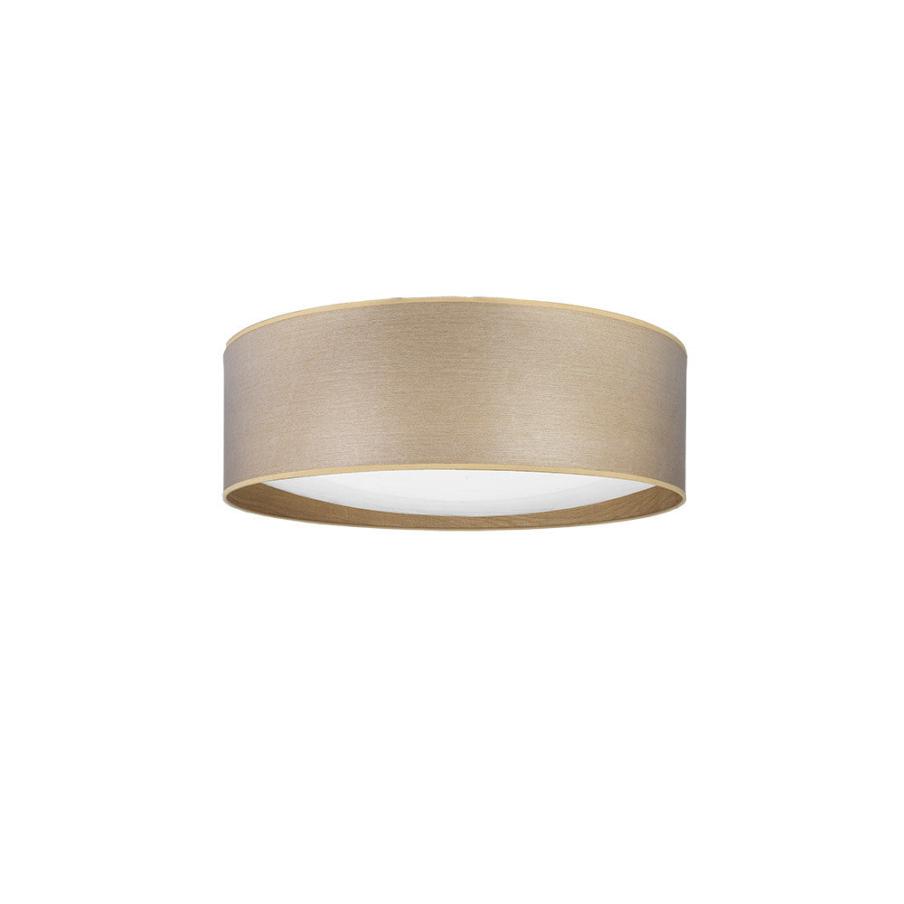 Plafón Tania Madera Clara 72W LED Fabrilamp - Vista frontal del plafón cuadrado de 50x50cm con pantalla de madera clara