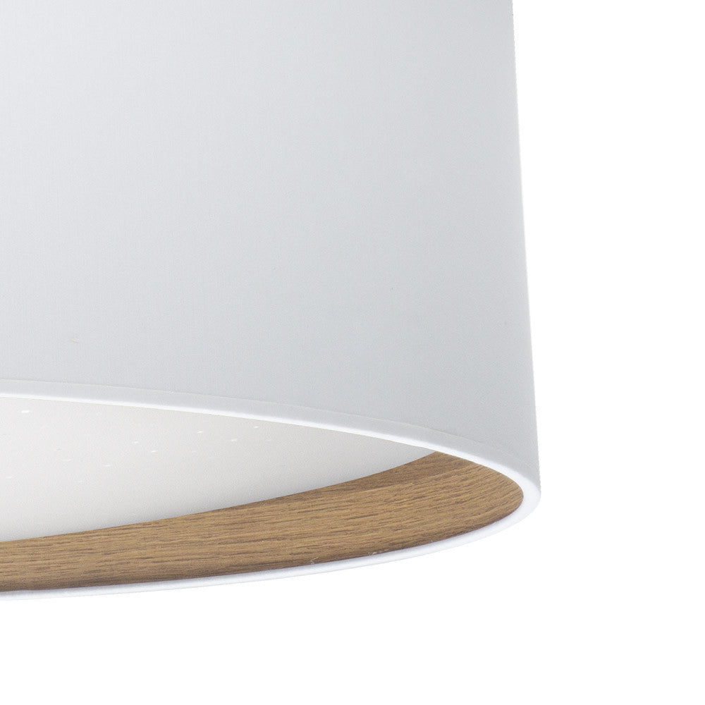 Plafón Tatiana LED fabricado en policarbonato blanco y madera clara