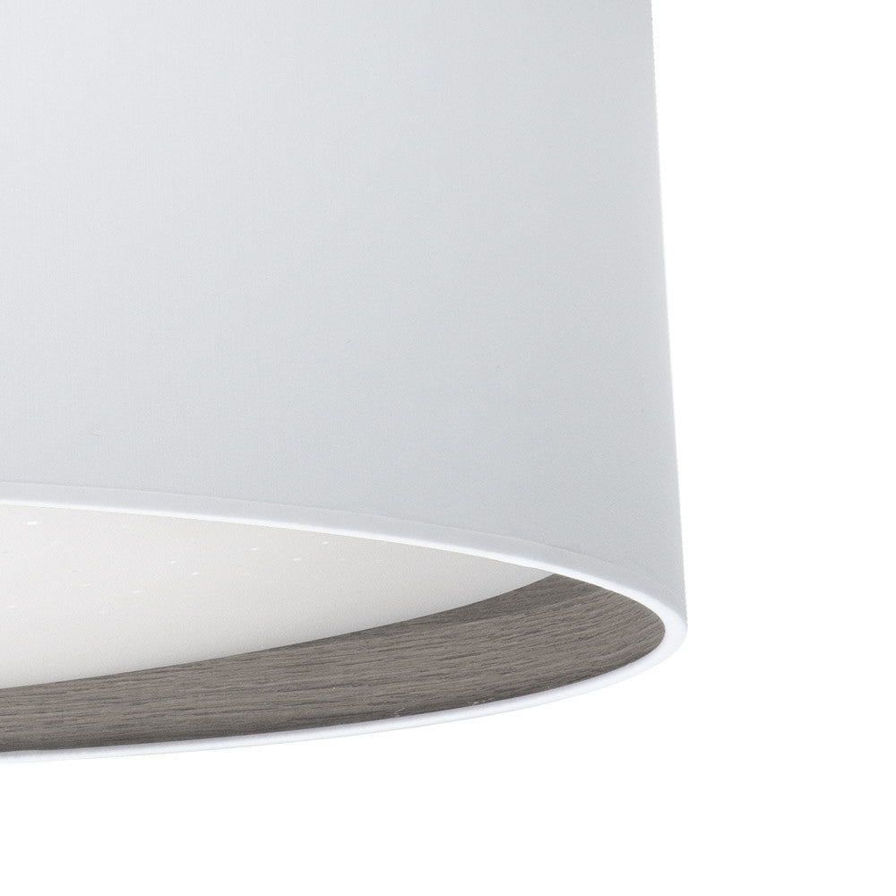 Plafón Tatiana fabricado en policarbonato blanco y madera gris