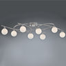 Plafón 8 luces Lotto CristalRecord en níquel satinado, ref. 001-2195-8-053