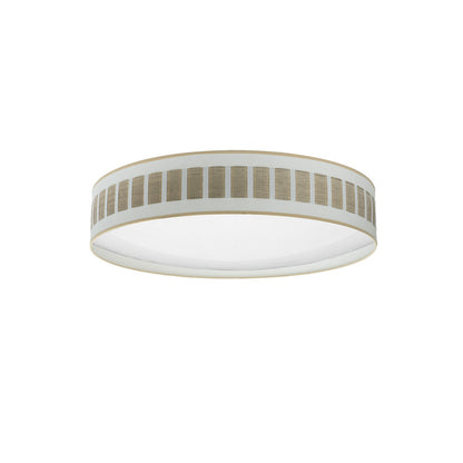 Plafón IVANNA 96W LED Fabrilamp en blanco y madera clara, diseño cilíndrico para salón o dormitorio