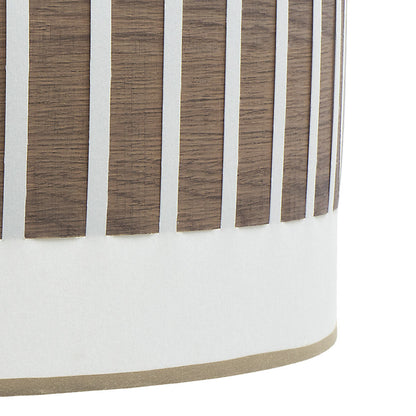 Plafón Fabrilamp fabricado en textil y policarbonato color blanco con acento de madera oscura