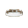 Plafón Ivanna 96W LED Fabrilamp en blanco y madera oscura, diseño cilíndrico integrado