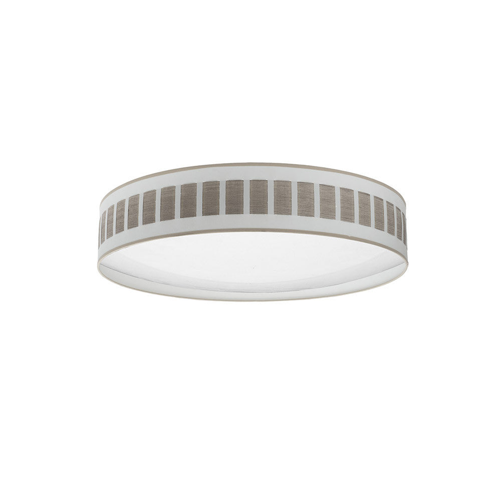 Plafón LED Ivanna Blanco/Madera Gris 96W 7488lm Fabrilamp - Vista frontal del diseño cilíndrico
