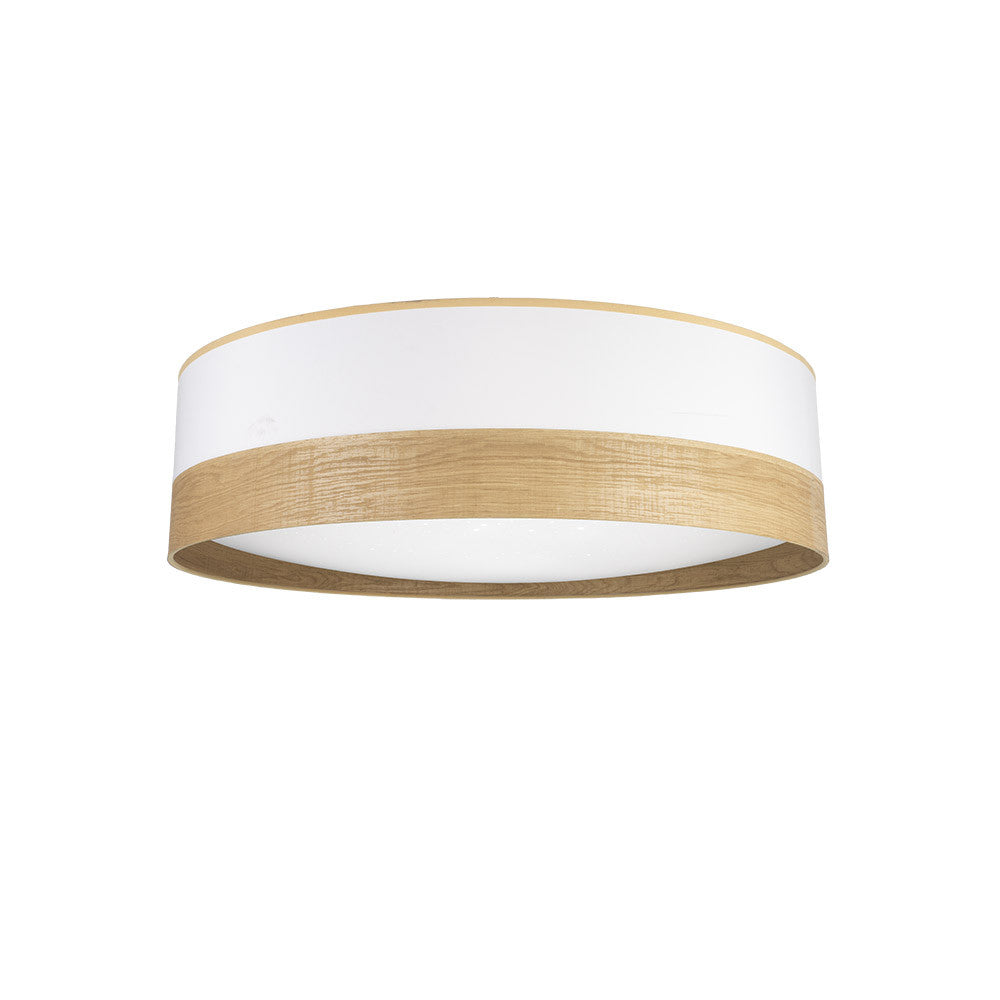 Plafón LED Olga Blanco y Madera Clara Fabrilamp / Abrila ref. 190086001